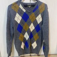 GREEN LABEL RELAXING アーガイル柄 Vネックニット Mのサムネイル