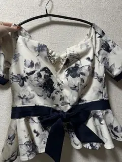 Andy an フラワープリント ペプラムドレス