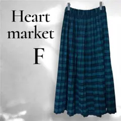 Heart market チェック柄 プリーツスカート ロング丈 ゴム仕様