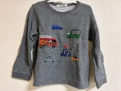 familiar 車刺繍 グレー トレーナー　100cm