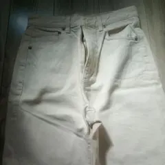 GU ダメージデニムパンツ ホワイト M