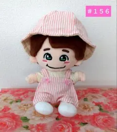 ちびぬい服　サロペット　チューリップハット　ピンクストライプ