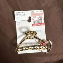 ヒョウ柄ヘアピン キティちゃん付き