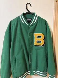 緑色 Bロゴ刺繍 スタジャン