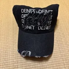 ブラックデニムキャップ ダメージ加工