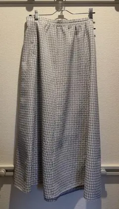 アースミュージック＆エコロジー ギンガムチェックマーメイドスカート フレア　紫