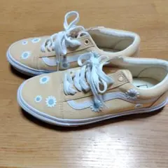 VANS　花柄イエロースニーカー 25㎝