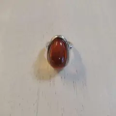 天然石リング ガーネット 濃オレンジレッド 遊色綺麗 17*13mm SV925 