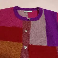 クラフトヒロ　モチーフ　カーディガン　ニット　ウール　マルチカラー　ネパール クラフトヒロ モチーフ カーディガン ニット ウール マルチカラー