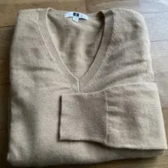 UNIQLOカシミヤ100％ベージュブラウンLサイズ　長袖