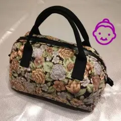 ハンドメイド キルティング ミニボストンバッグ ハンドバッグ