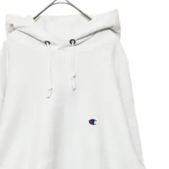 希少白 90s CHAMPION リバースウィーブ パーカー 無地 表記L