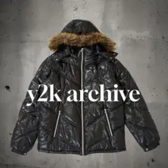 y2k archive 中綿ジャケット 光沢 ファー 短丈 お兄系 ギャル男