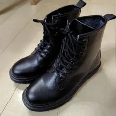 ブラックミリタリーブーツ ハイカット