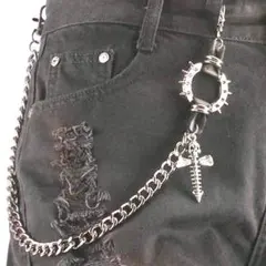 スパイクウォレットチェーン　骸骨