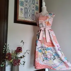 着物リメイクワンピース♪94♪総絞り♪122cm 着物リメイクワンピース♪94♪総絞り♪122cm I simply remade it
