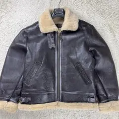 90s B-3 フライト レザージャケット ムートン ダークブラウン XL