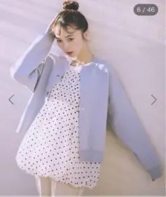 新作 春物 ドットバルーンキャミチュニック ペプラムチュニック ドット 水玉