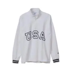 Lサイズ　USA フロント　ロゴ　ハーフジップ　チャンピオン　刺繍