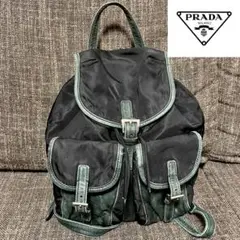 PRADA プラダ　リュックサック　 ナイロン×レザー　三角ロゴ　スモールサイズ