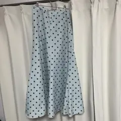 ドット柄 ロングスカート フレア