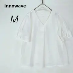 c8008【イノウェーブ】半袖プルオーバーブラウス M Vネック オーバーサイズ