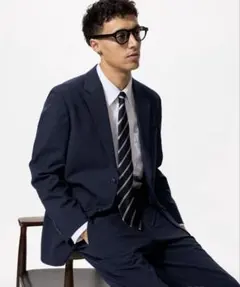 【美品】ユニクロ 感動ジャケット 2WAY ストレッチ 2024ネイビー　M