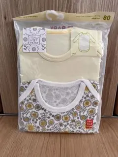 UNIQLO ベビーシャツ肌着 ボディスーツ 80サイズ 2枚セット 花柄　黄色