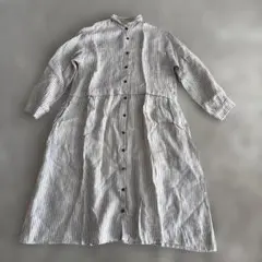 samansaMos2 サマンサモスモス　シャツワンピース　長袖　麻　リネン
