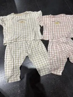 アンパンマン　チェック柄パジャマセット 80cm 100cm