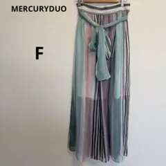 マーキュリーデュオ　マルチストライプロングスカート　フェミニン　シースルー F