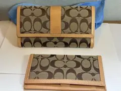 Coach モノグラム 三つ折り財布　お札入れセット　ビンテージ
