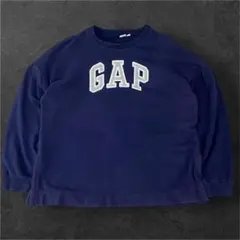 GAP ネイビー アーチロゴ 刺繍ロゴ フェード スウェット トレーナー L