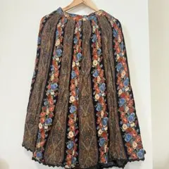 花柄とペイズリーのロングスカートvintage