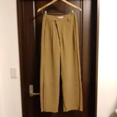 ZARA ワイドパンツ ベージュ XS ストライプ