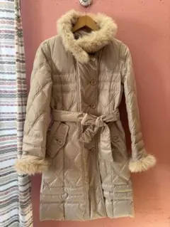 美品　バーニーズニューヨーク ファー付きキルティングダウン　ロングコート