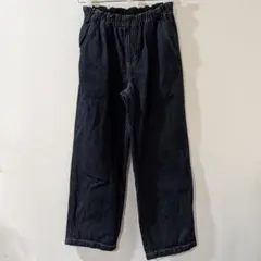 無印良品 キッズ　木の実から作ったカポック混デニムワイドパンツ