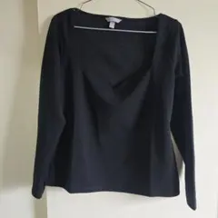 H&M ブラック 長袖 トップス Lサイズ