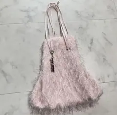 限定品　超美品charmantsac シャルマントサック　フリンジ巾着 ピンク