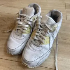 NIKE◆AIR MAX 90 LEATHER/ホワイト/27cm/WHT