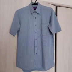 アイシャツ　LL43　半袖　紺チェック　Yシャツ