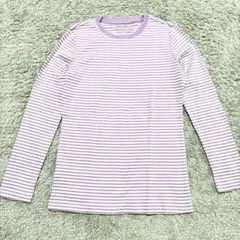【エディーバウアー】Tシャツ 長袖 ボーダー ピンク 紫 トップス 春