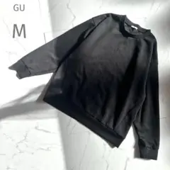 ジーユー【M】黒♡クルーネック♡スウェット♡ブラック♡シンプル♡仕事♡トレーナー