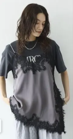 GARAGE OF GOOD CLOTHINGレースサテンアシンメトリーキャミのサムネイル
