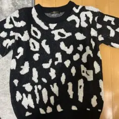 レオパード柄 長袖ニットセーター