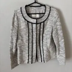 BON CILIE ブラックホワイト　ツイード　レース　ジャケット　11