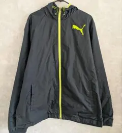 Puma フード付きウィンドブレーカー 黒/ライム