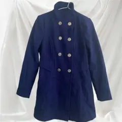 海外古着✨ネイビー ブルー ダブルブレストコート ナポレオンコート
