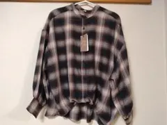 チェック柄 長袖シャツ ブラウン系