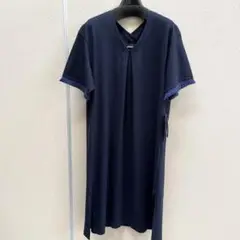 【日本製・未使用】B DONNA ネイビー Vネック 半袖カットソーワンピース